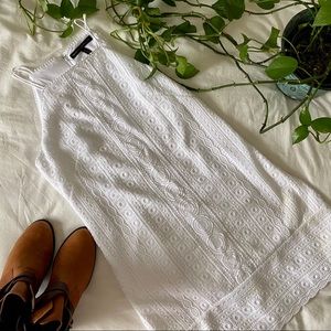 White House Black Market White Embroidered Dress